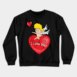 Retro Vintage Grunge Valentine's Day Cupid Crewneck Sweatshirt